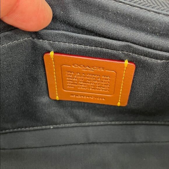 Authentic Coach Teri Shoulder Bag In Blue Signature Canvas With Cherry Print - Picture 6 of 12